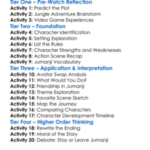 Jumanji Welcome To The Jungle 2017 Worksheet Activity Booklet