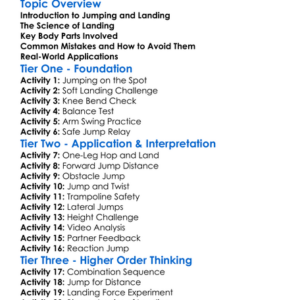 Jumping And Landing Safely Worksheet Activity Booklet