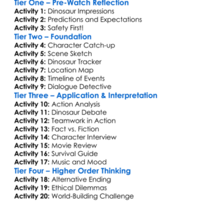 Jurassic World Dominion 2022 Worksheet Activity Booklet