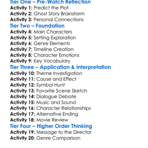 Just Another Ghost Story 2021 Worksheet Activity Booklet
