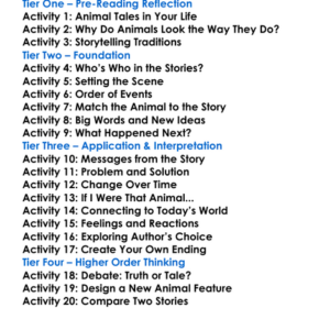 Just So Stories Rudyard Kipling Worksheet Activity Booklet