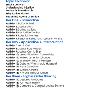 Justice And Injustice Worksheet Activity Booklet