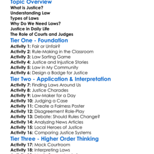 Justice And Law Worksheet Activity Booklet
