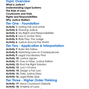 Justice And Legal Systems Worksheet Activity Booklet