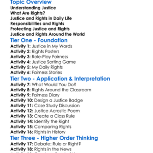 Justice And Rights Worksheet Activity Booklet
