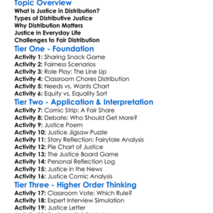 Justice In Distribution Worksheet Activity Booklet
