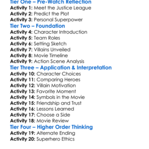 Justice League Doom 2012 Worksheet Activity Booklet