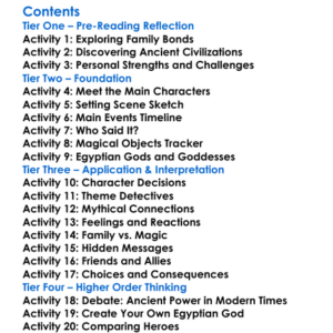 Kane Chronicles The Red Pyramid Rick Riordan Worksheet Activity Booklet