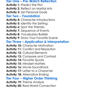 Karate Kid Legends 2025 Worksheet Activity Booklet