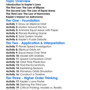 Keplers Laws Of Planetary Motion Worksheet Activity Booklet