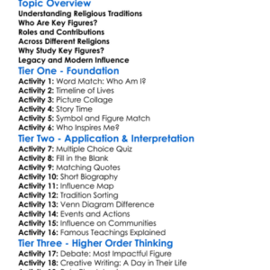 Key Figures In Religious Traditions Worksheet Activity Booklet