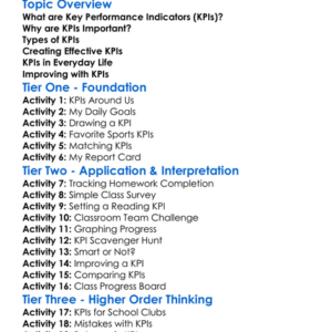 Key Performance Indicators Worksheet Activity Booklet