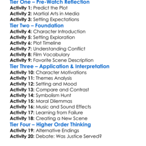 Kickboxer 1989 Worksheet Activity Booklet