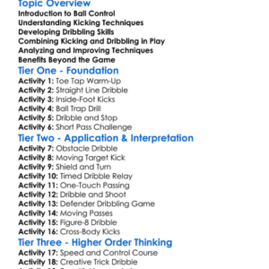 Kicking And Dribbling Skills Worksheet Activity Booklet