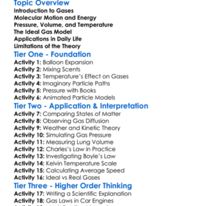 Kinetic Theory Of Gases Worksheet Activity Booklet
