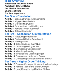 Kinetic Theory Of Matter Worksheet Activity Booklet