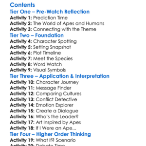 Kingdom Of The Planet Of The Apes 2024 Worksheet Activity Booklet