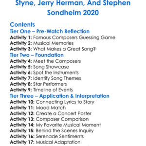 Kings Of Broadway 2020 A Celebration Of The Music Of Jule Styne Jerry Herman And Stephen Sondheim 2020 Worksheet Activity Booklet