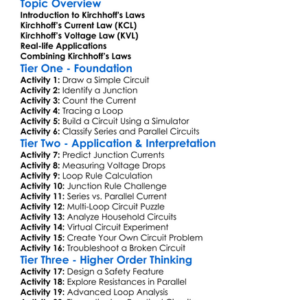 Kirchhoffs Laws Worksheet Activity Booklet