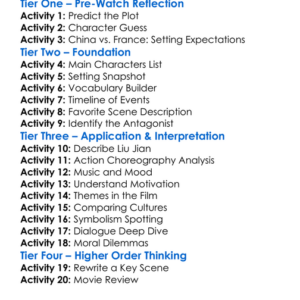 Kiss Of The Dragon 2001 Worksheet Activity Booklet