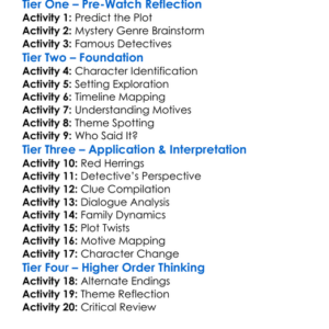 Knives Out 2019 Worksheet Activity Booklet