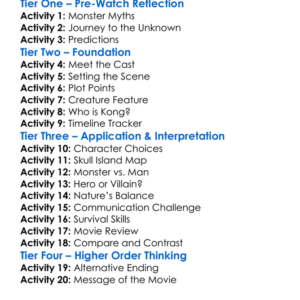 Kong Skull Island 2017 Worksheet Activity Booklet