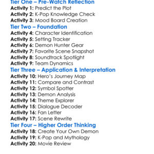 Kpop Demon Hunters 2025 Worksheet Activity Booklet