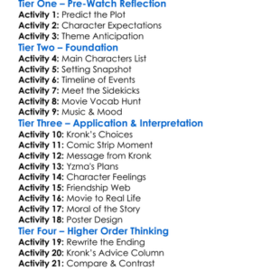 Kronks New Groove 2005 Worksheet Activity Booklet