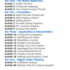 Kung Fu Panda 4 Worksheet Activity Booklet