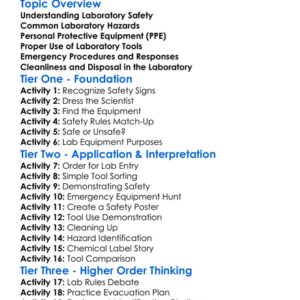 Laboratory Safety And Equipment Worksheet Activity Booklet