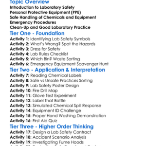Laboratory Safety And Practice Worksheet Activity Booklet