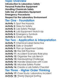 Laboratory Safety In Biology Worksheet Activity Booklet
