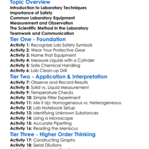 Laboratory Techniques Worksheet Activity Booklet