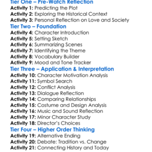 Lady Chatterleys Lover 2022 Worksheet Activity Booklet