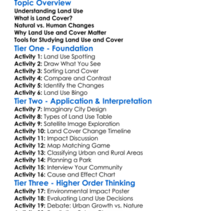 Land Use And Land Cover Worksheet Activity Booklet