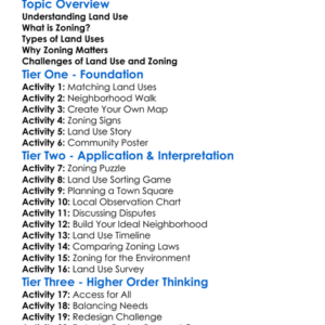 Land Use And Zoning Worksheet Activity Booklet