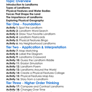 Landforms And Physical Features Worksheet Activity Booklet
