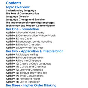 Language And Communication In Human Societies Worksheet Activity Booklet