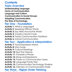 Language And Communication In Societies Worksheet Activity Booklet