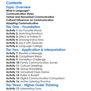 Language And Communication Styles Worksheet Activity Booklet