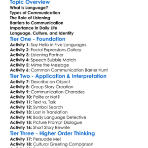Language And Communication Worksheet Activity Booklet