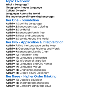 Language And Geography Worksheet Activity Booklet