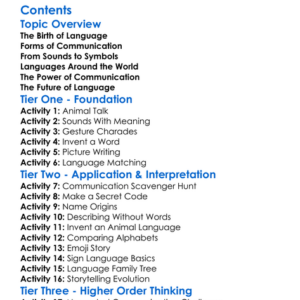 Language Origins And Communication Worksheet Activity Booklet