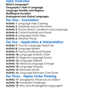 Languages And Geography Worksheet Activity Booklet