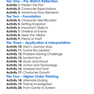 Lara Croft Tomb Raider 2001 Worksheet Activity Booklet