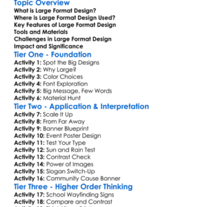 Large Format Design Worksheet Activity Booklet