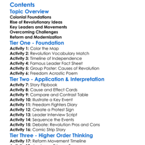 Latin American Revolutions And Reform Movements Worksheet Activity Booklet