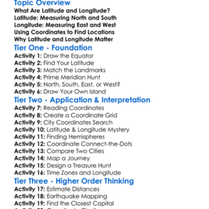 Latitude Longitude And Coordinates Worksheet Activity Booklet