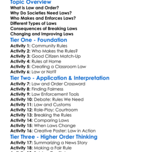 Law And Order In Societies Worksheet Activity Booklet