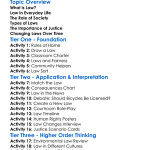 Law And Society Worksheet Activity Booklet